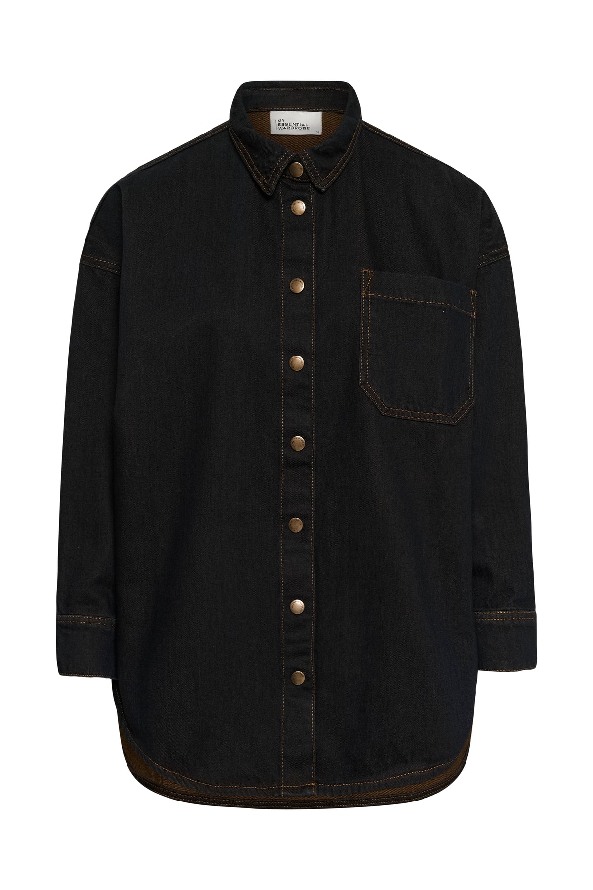 Sinna Denim Shirt 186 Blue Brown Un-Washed My Essential Wardrobe