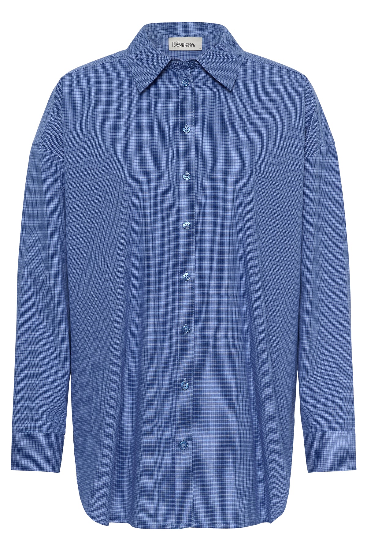 Ilse Boxy Shirt Clear Blue Check My Essential Wardrobe