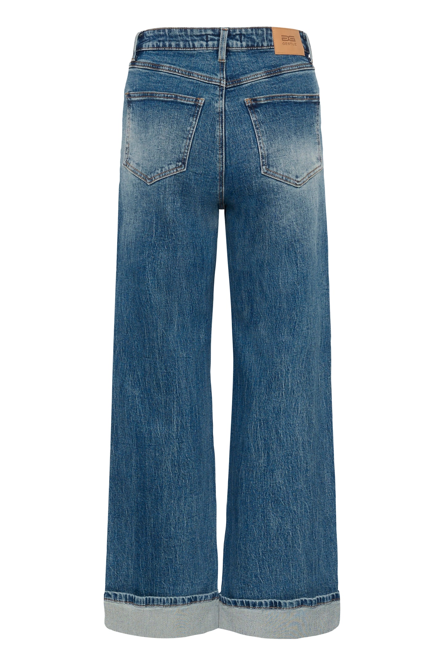 Sara HW Wide Jeans Washed Mid Blue Gestuz