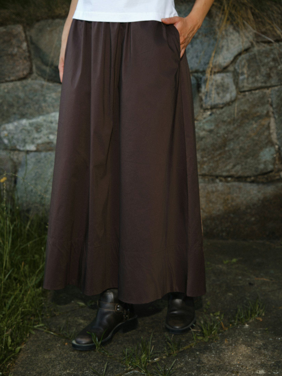 Yara Poplin Skirt Chocolate Brown Neo Noir