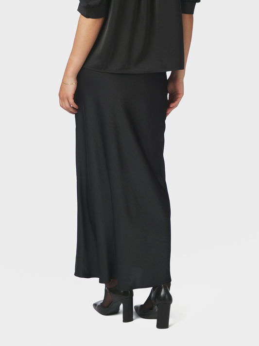 Vicky Heavy Sateen Skirt Black Neo Noir