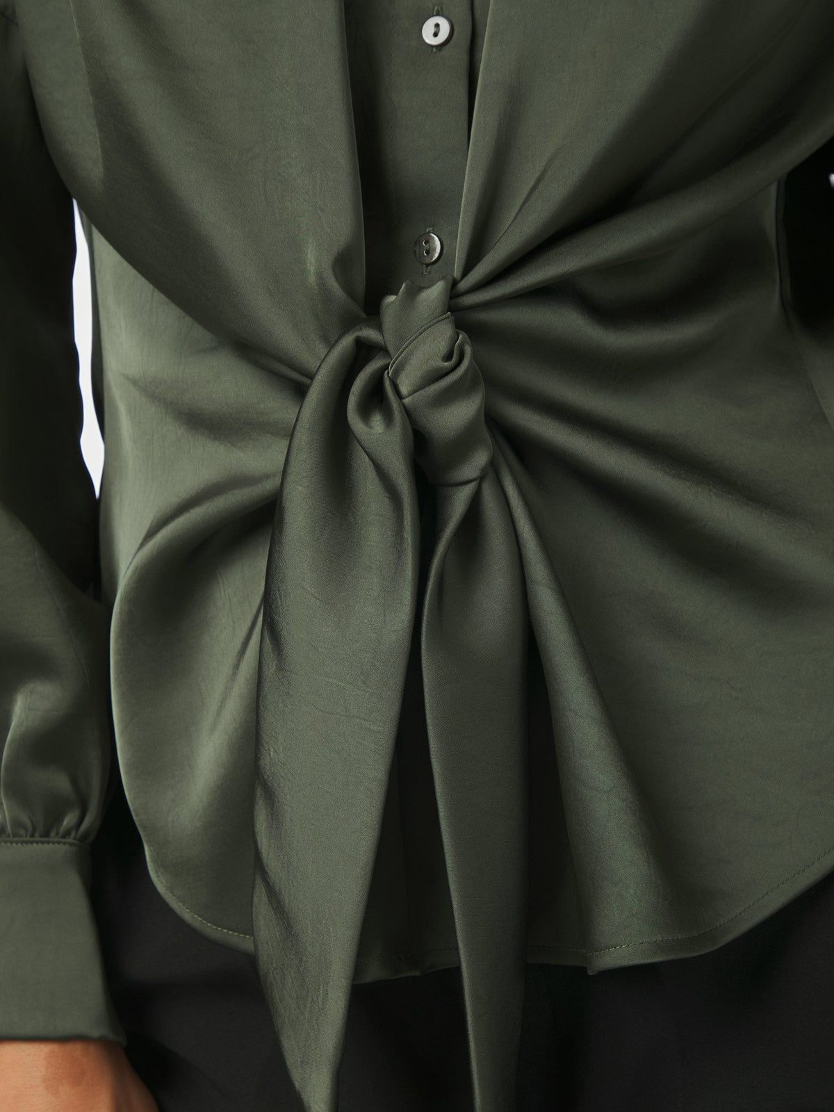 Naja Satin Shirt Deep Green Neo Noir