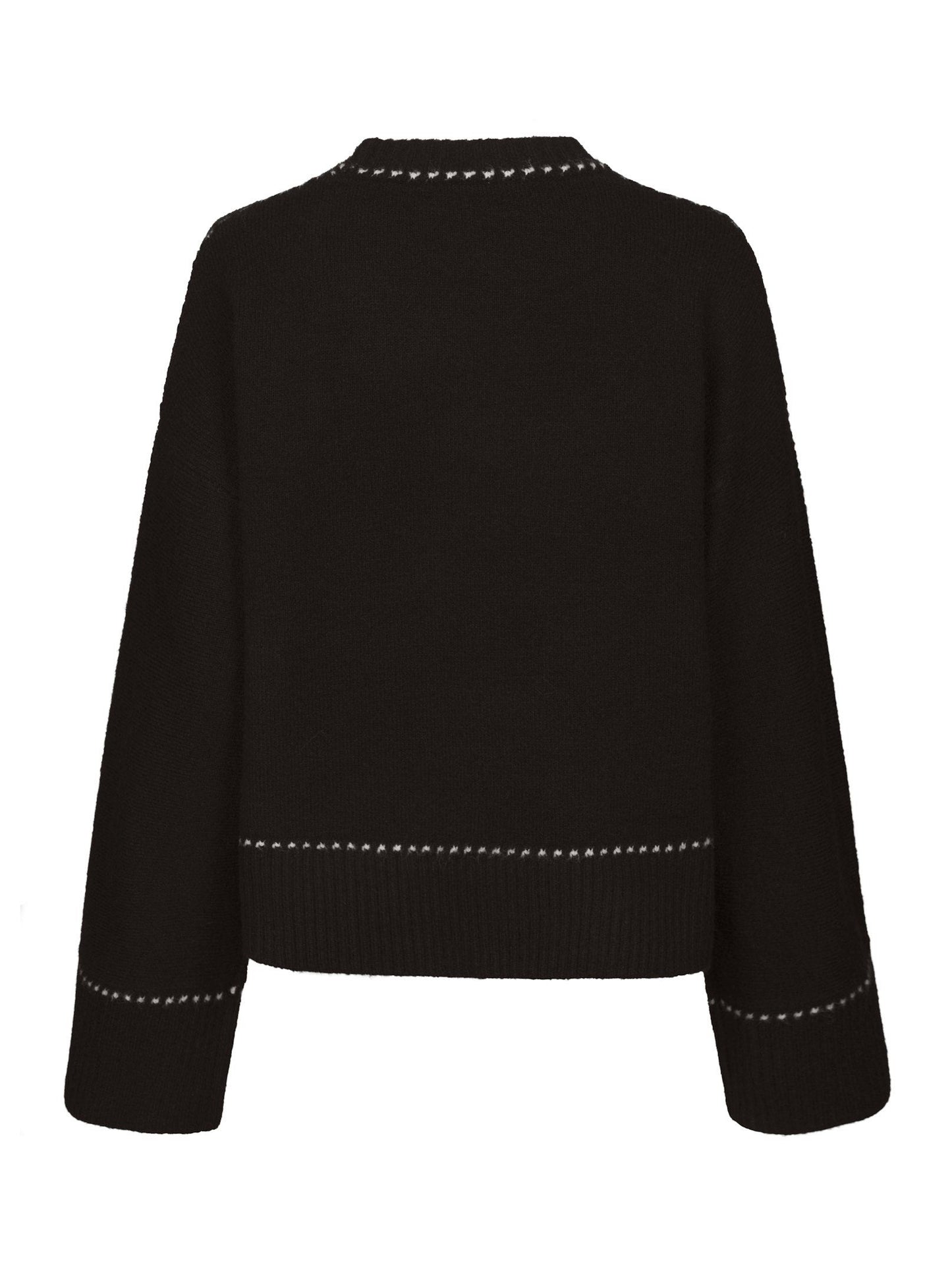 Roeme Knit Stitch Blouse Dark Brown Neo Noir