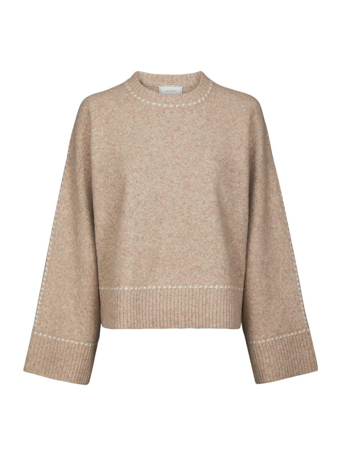 Roeme Knit Stitch Blouse Beige Melange Neo Noir