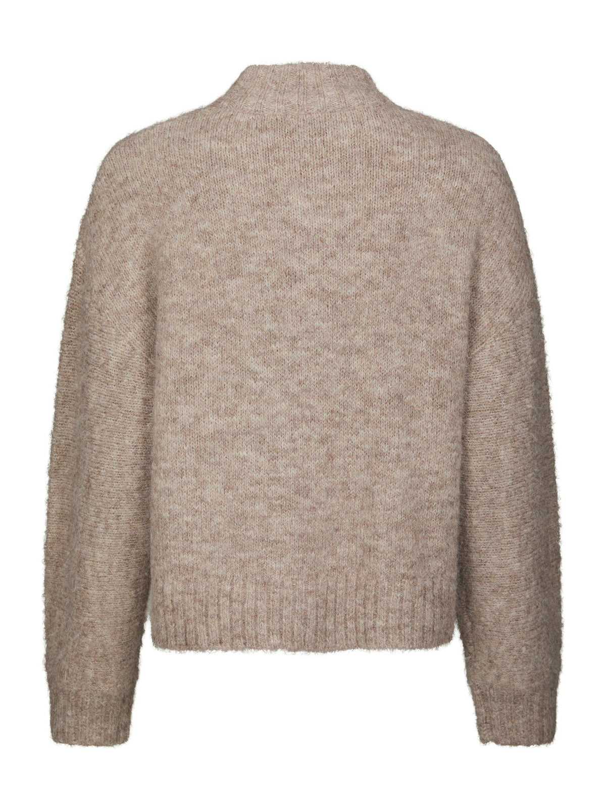 Taura Fluffy Knit Cardigan Beige Melange Neo Noir