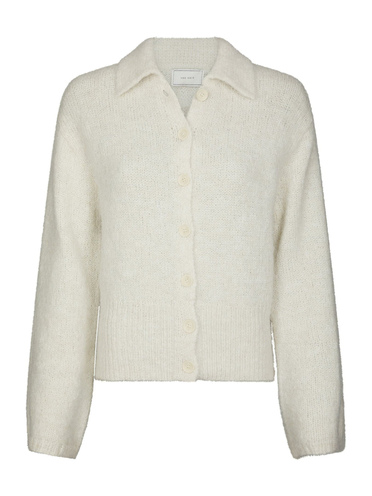 Ramera Fluffy Knit Cardigan Off White Neo Noir