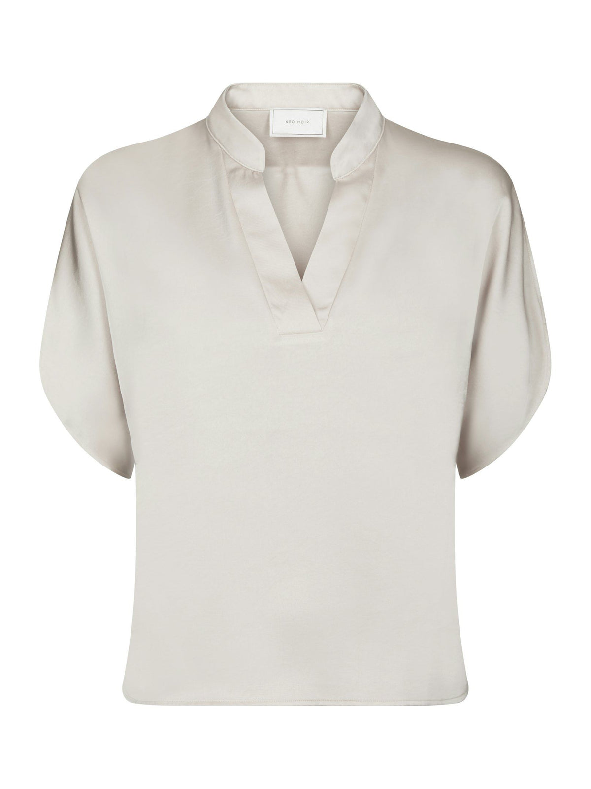 Anelle Heavy Sateen Blouse Pearl Neo Noir