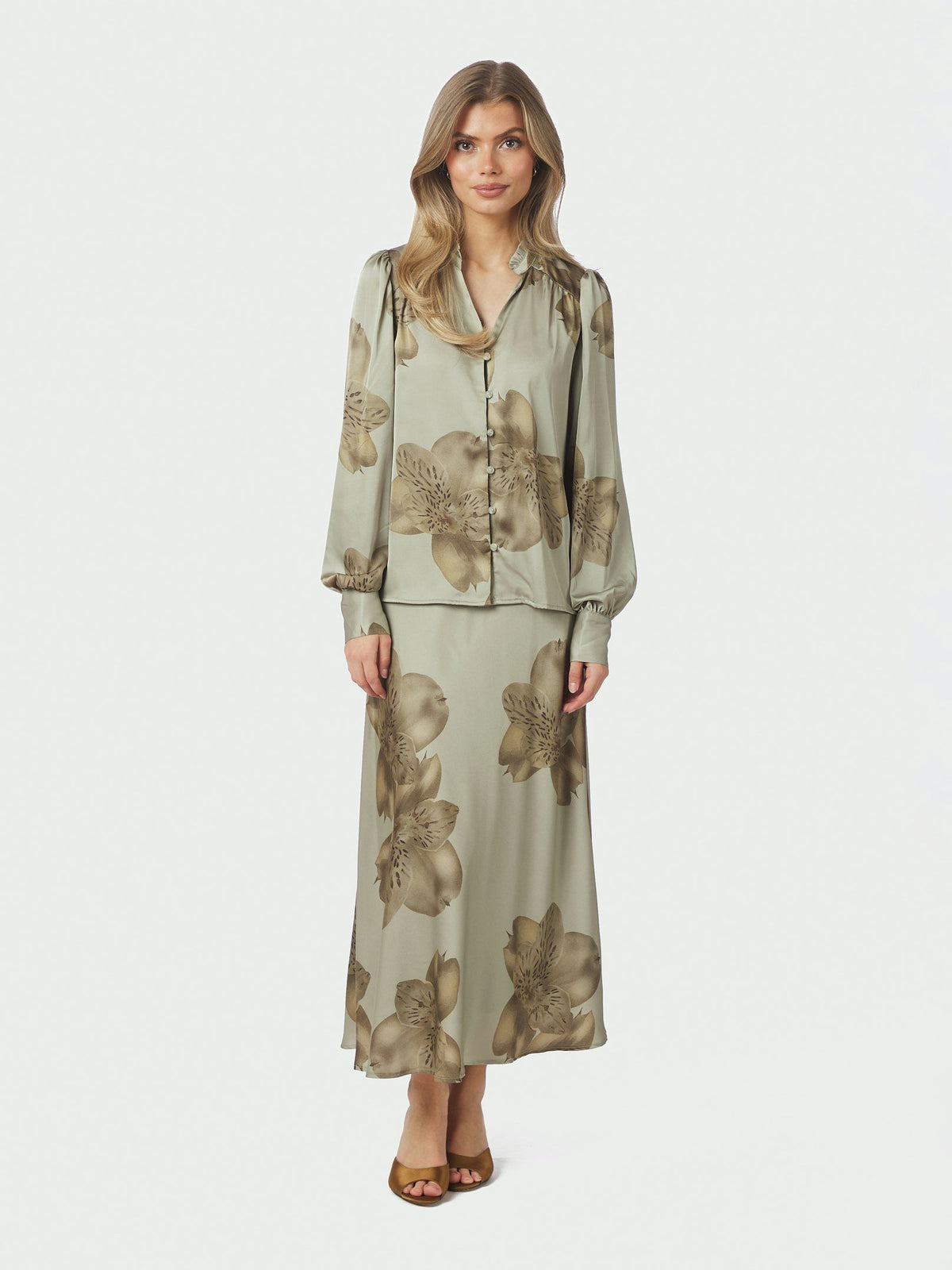 Massima Misty Orchid Blouse Smoke Green Neo Noir