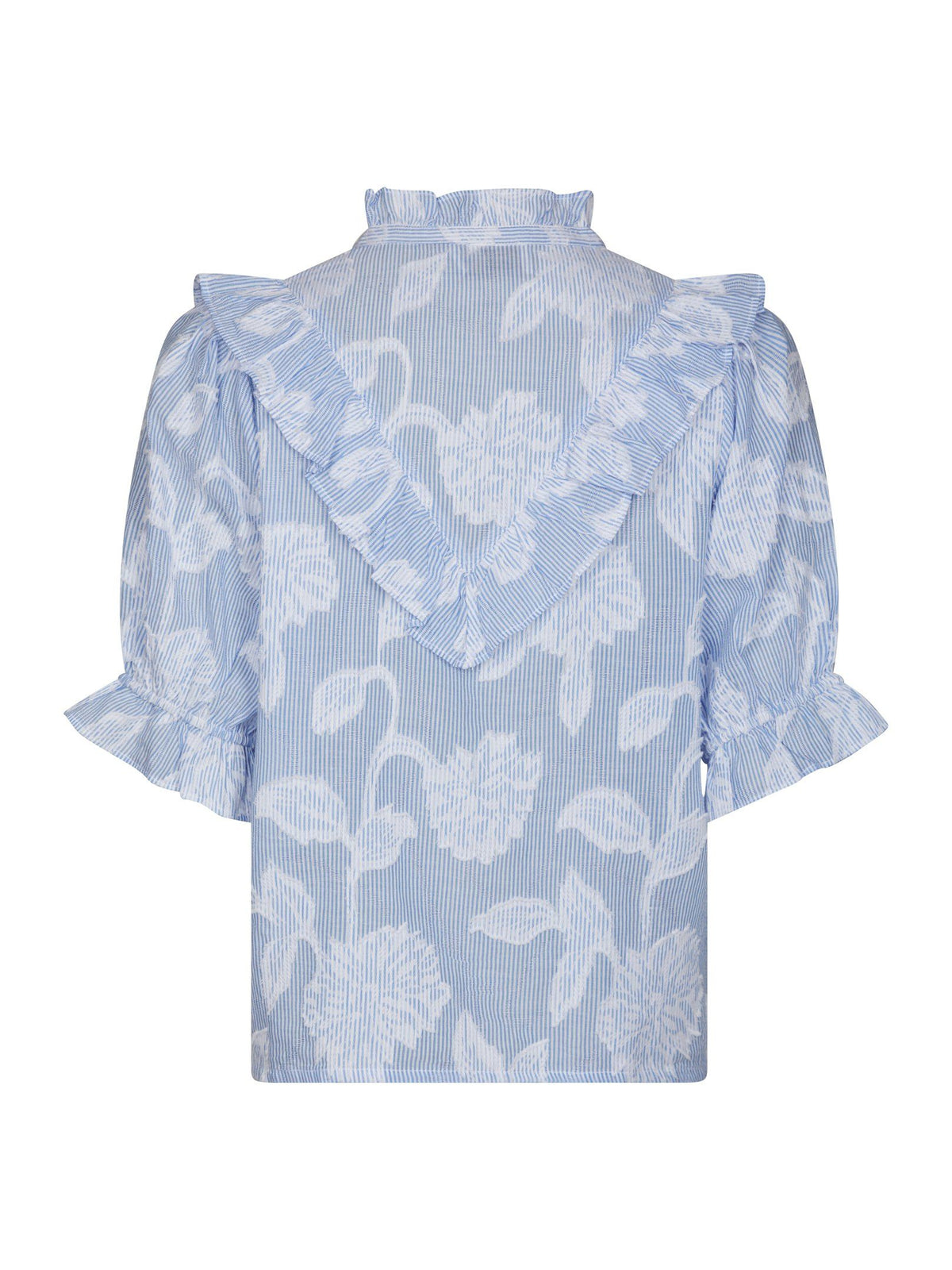 Manet Jacquard Blouse Light Blue Neo Noir