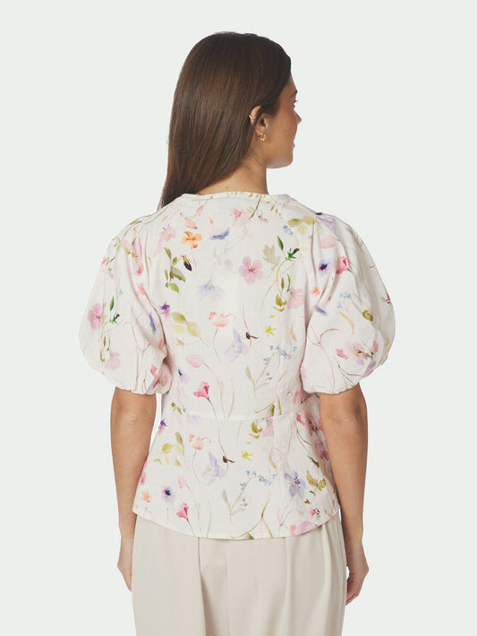 Irina Flower Blouse Off White Neo Noir