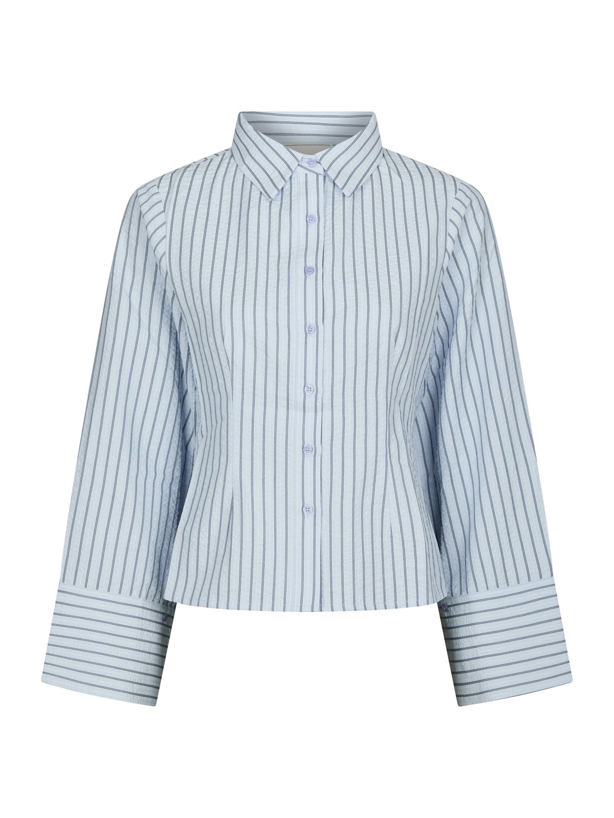 Rosa Striped Crepe Shirt Blue Neo Noir