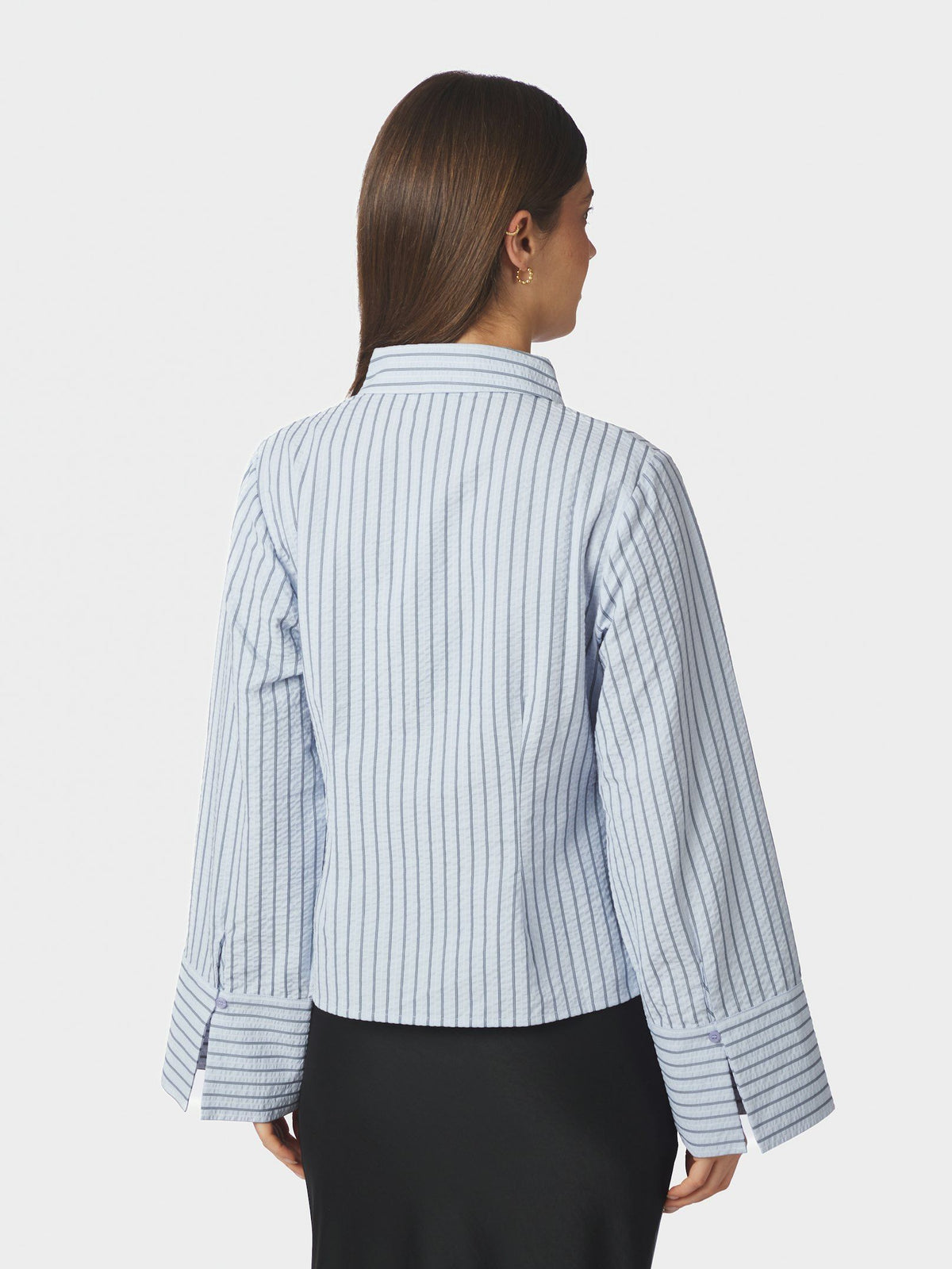 Rosa Striped Crepe Shirt Blue Neo Noir