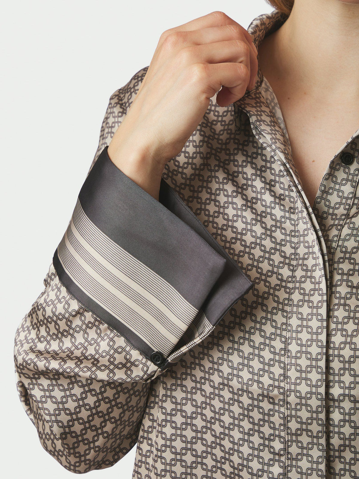 Mistan Pattern Shirt Beige Neo Noir
