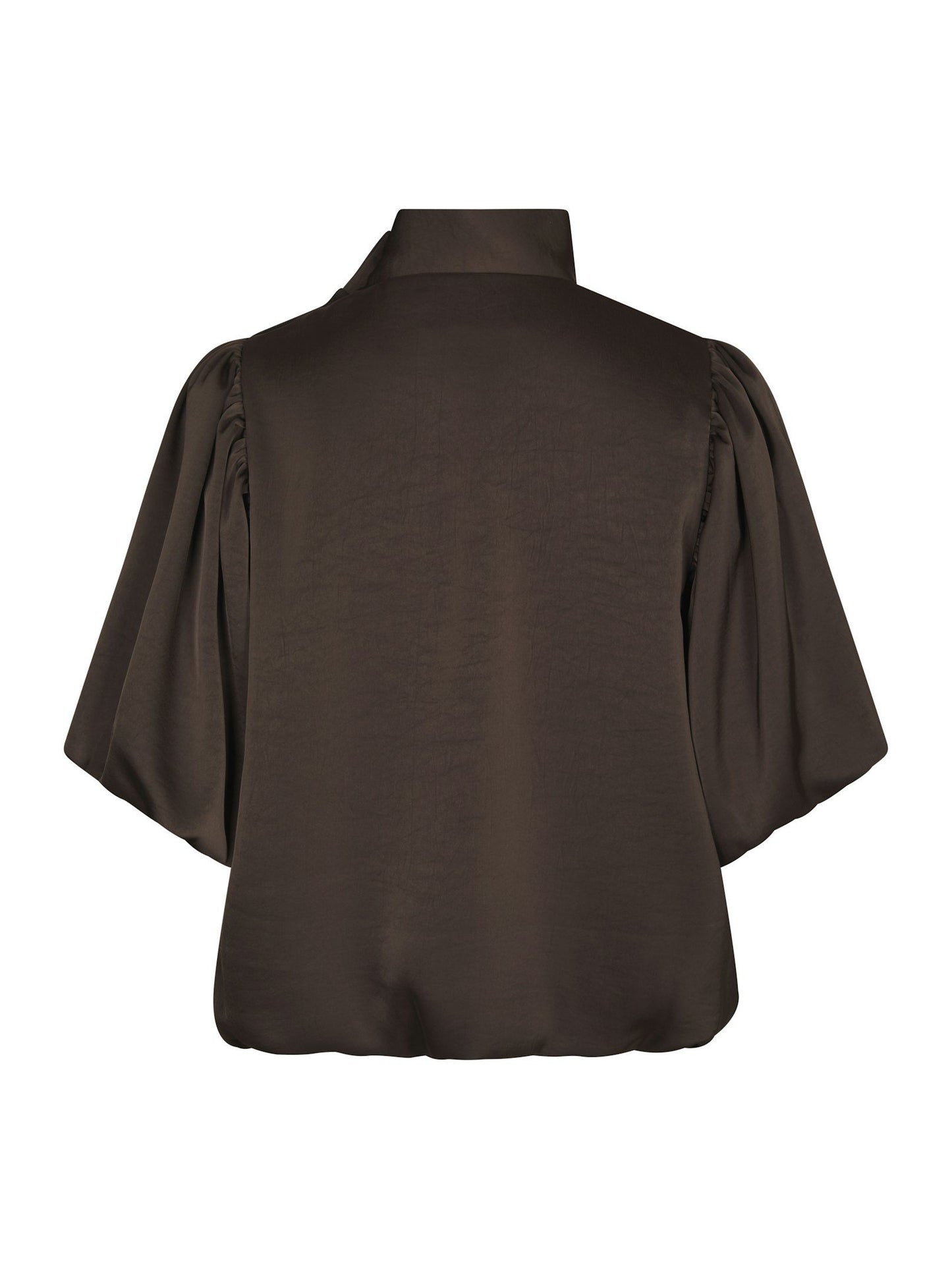 Parisa Heavy Sateen Blouse Dark Brown Neo Noir