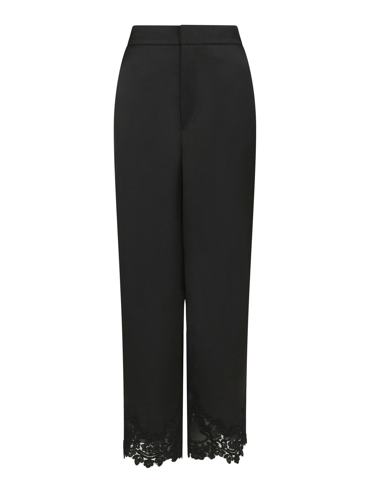 Emery Heavy Sateen Lace Pants Black Neo Noir