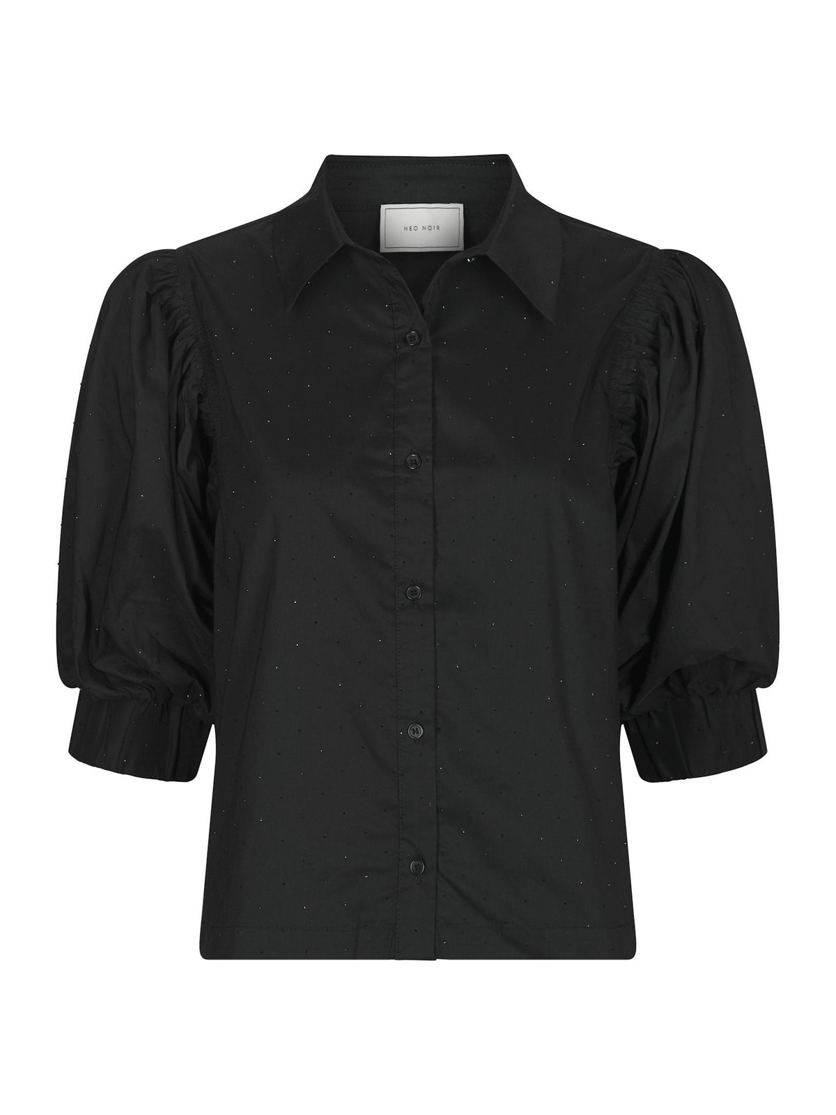 Etta Poplin Bedazz Shirt Black Neo Noir