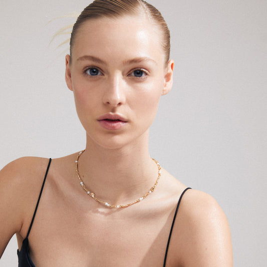 Focus Recycled Necklace Gold Pilgrim