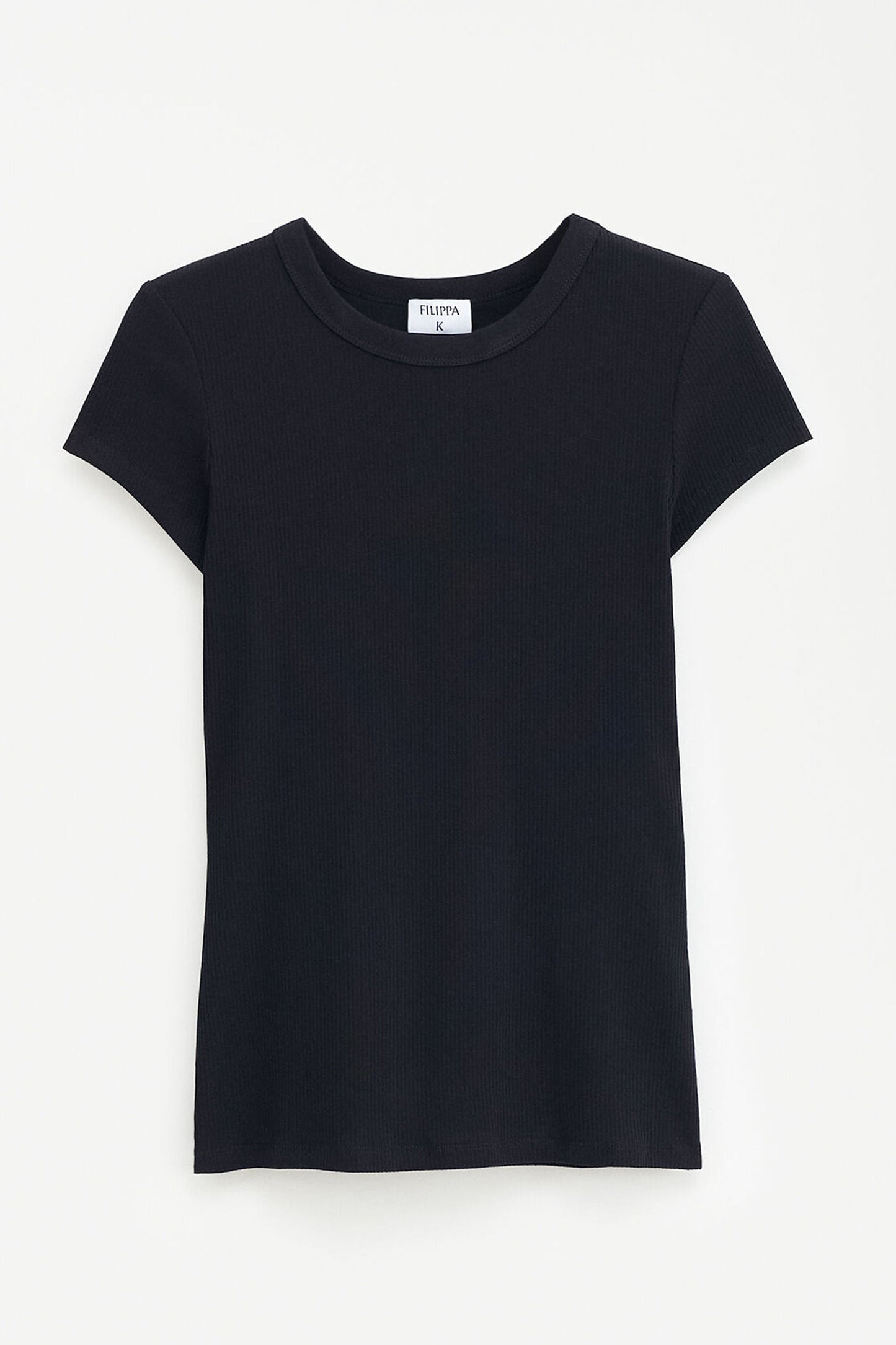 Fine Rib Tee Black Filippa K
