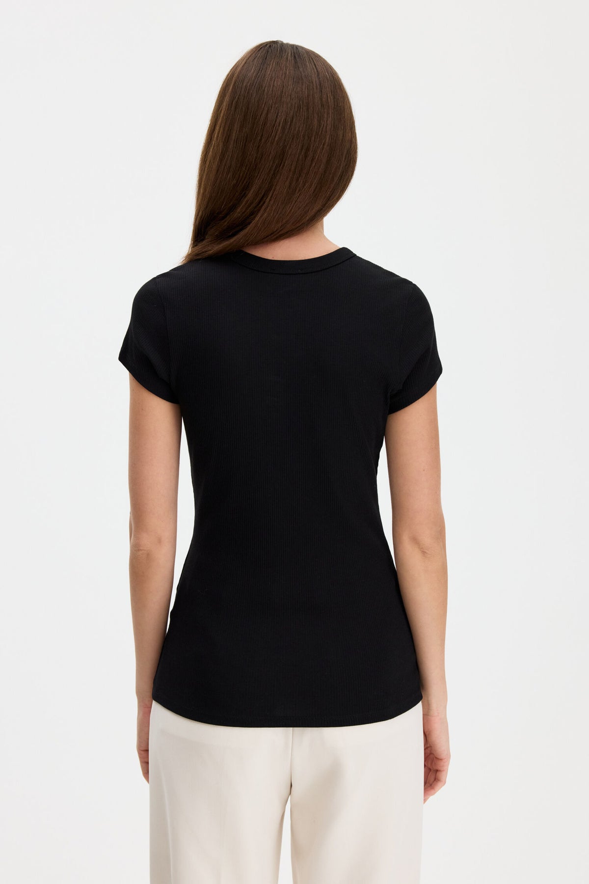 Fine Rib Tee Black Filippa K