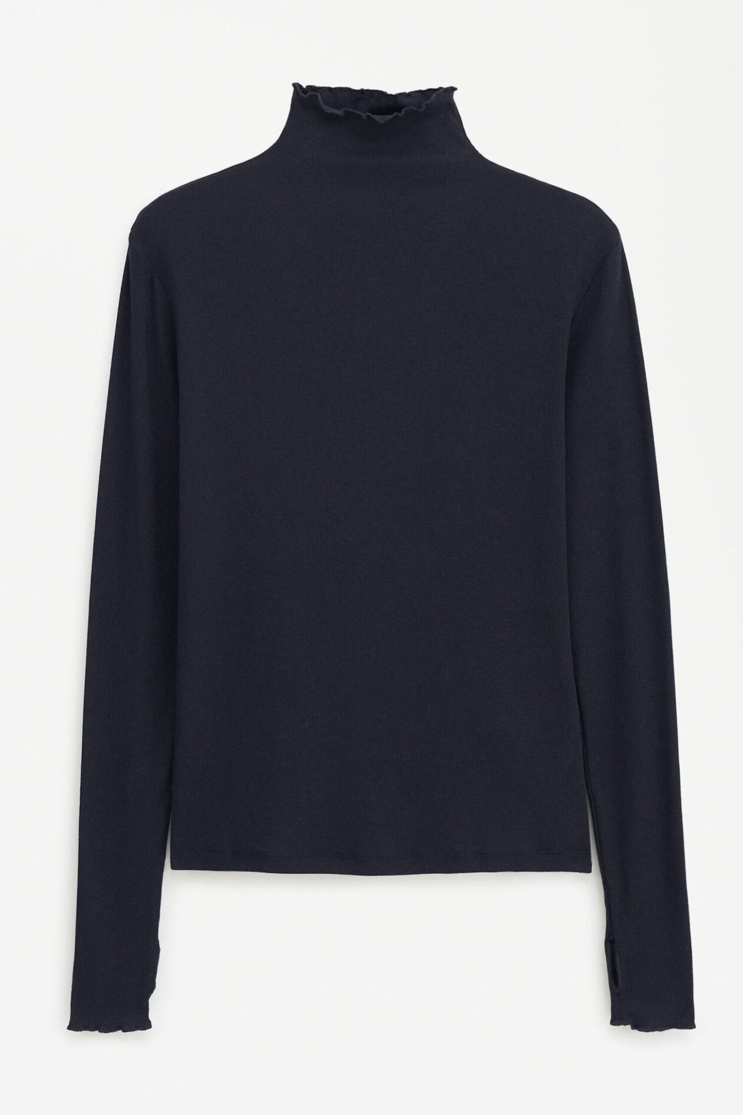 Rib Mock Neck Top Black Filippa K