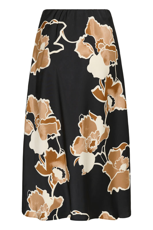 DawnIW Skirt Black Sketch Flower InWear