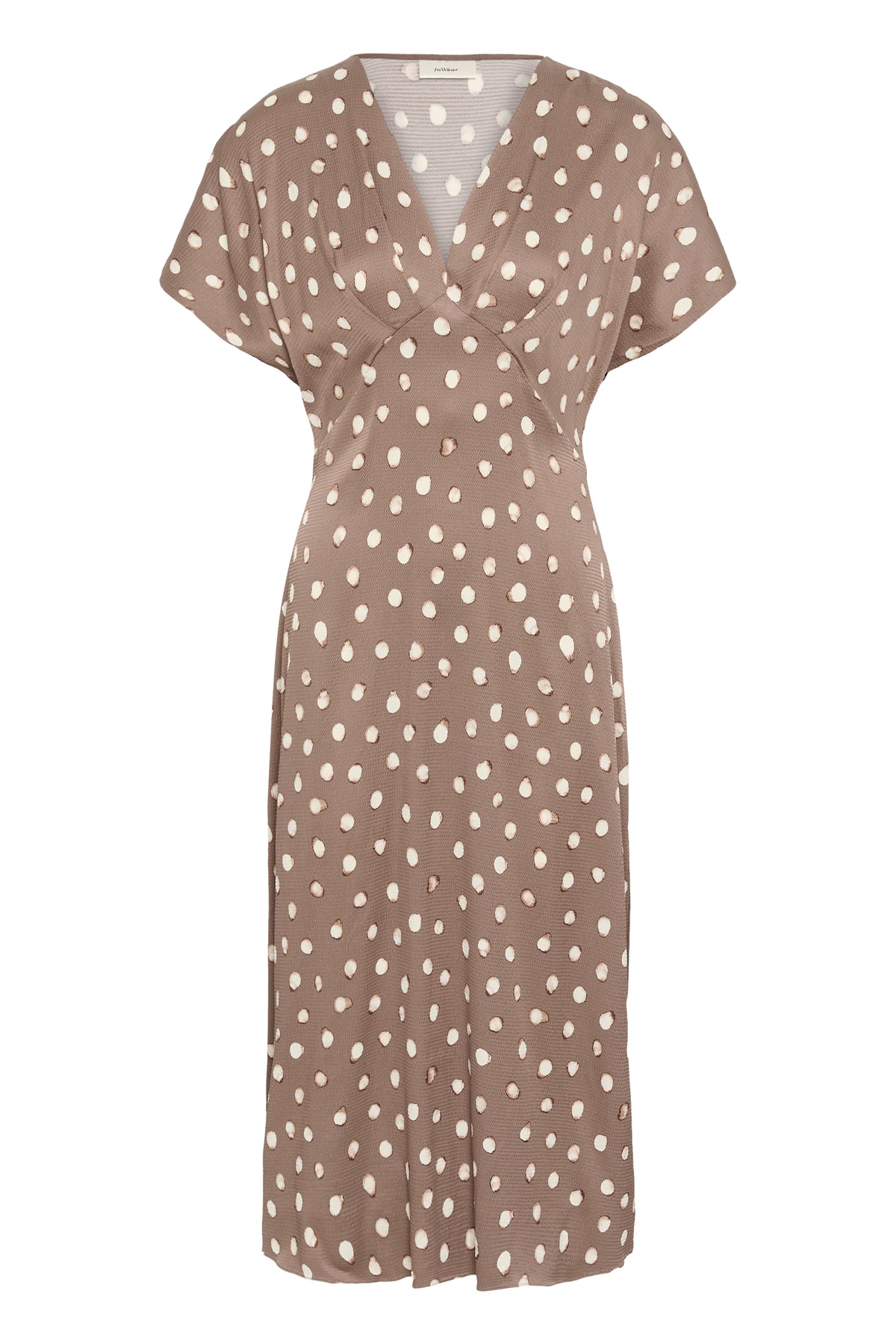 HenriIW Fitted Dress Brown Brush Dot InWear