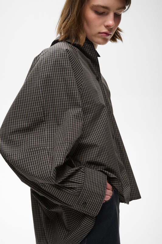 MilliesIW Loose Shirt Black Graphic Check InWear