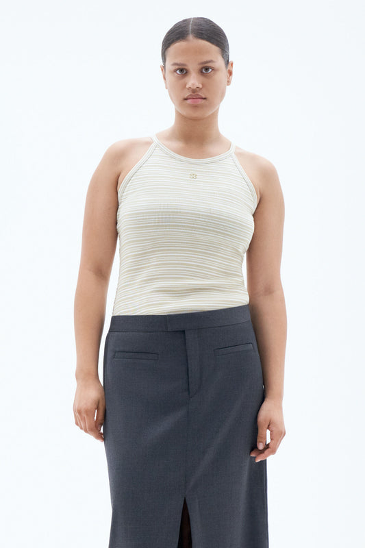 Striped Tank Dark Yellow/White Stripe