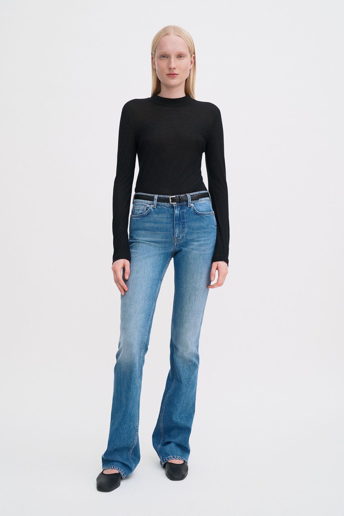 Lyocell Cashmere Mock Neck Top Black Filippa K