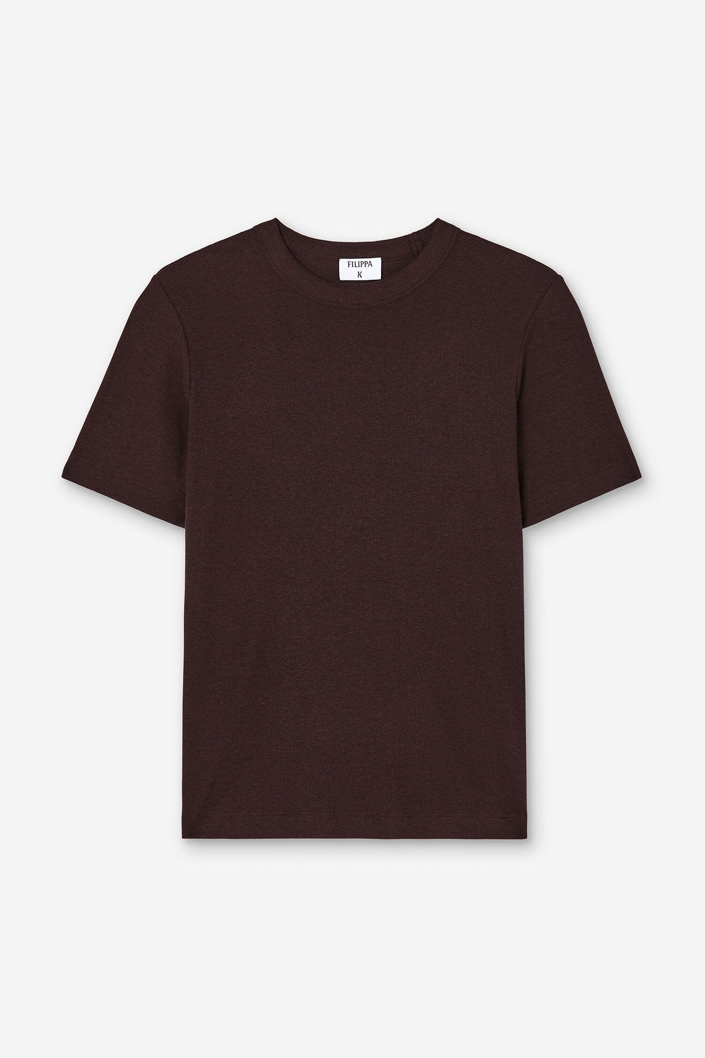Soft Rib Tee Dark Chocolate Filippa K