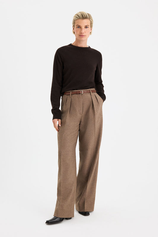 Soft Wool Crewneck Sweater Dark Chocolate Filippa K