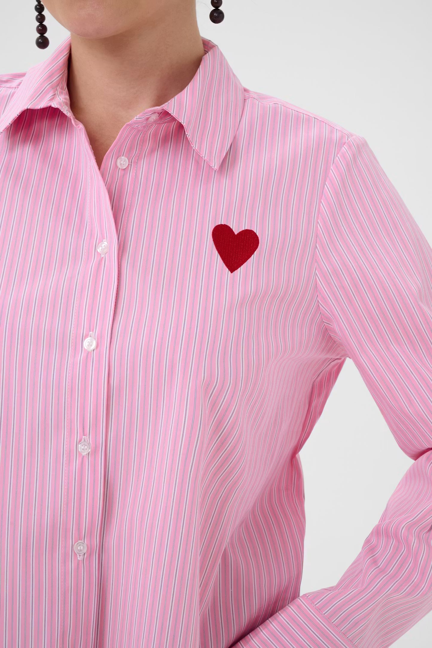 Ebony Shirt Pink Stripe