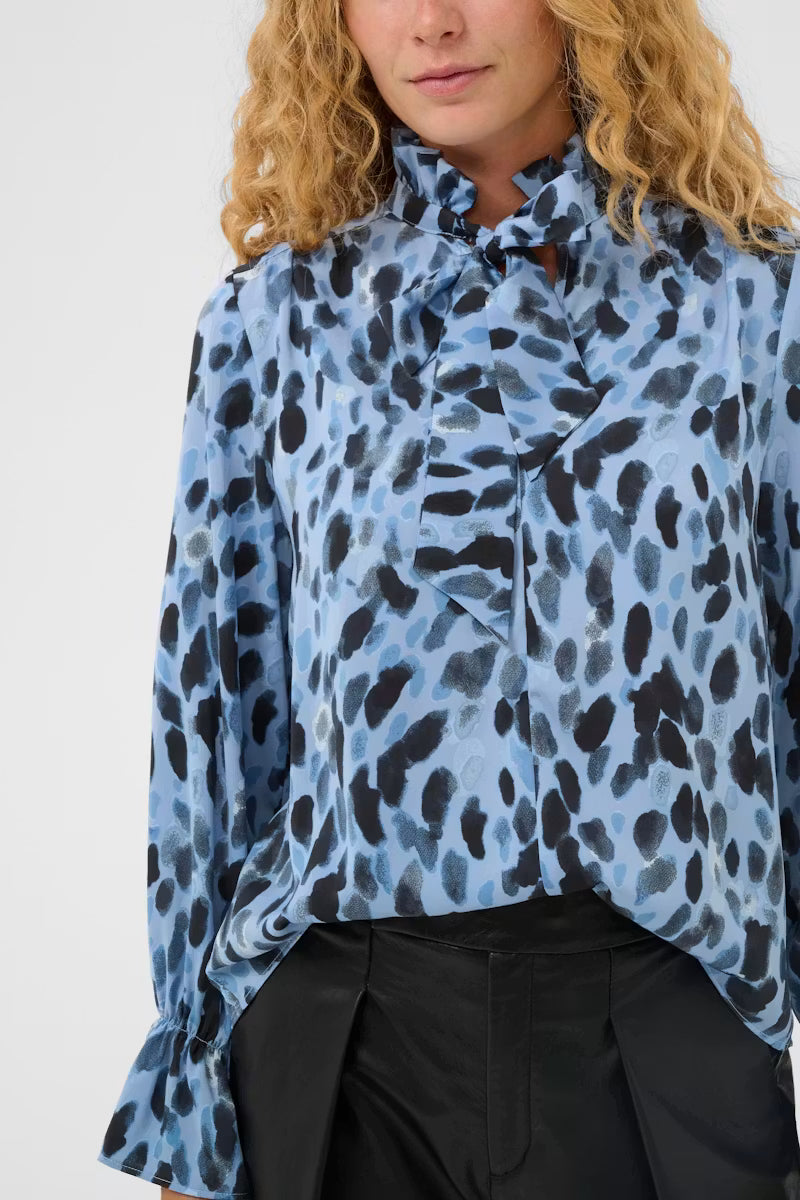 GracieIW Printed Blouse Blue Painted Dot InWear