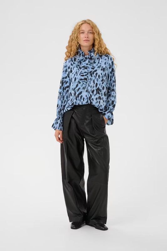 GracieIW Printed Blouse Blue Painted Dot InWear