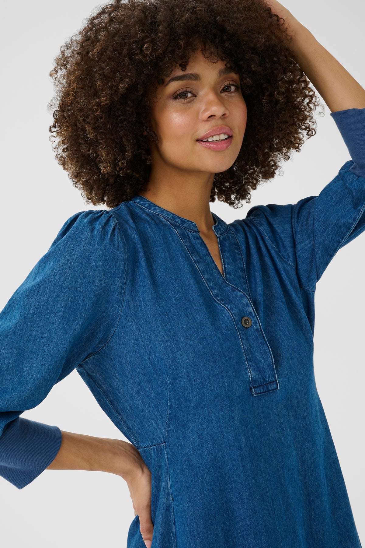 Allura Arpa 3/4 Sleeve Dress Dark Blue Wash Culture