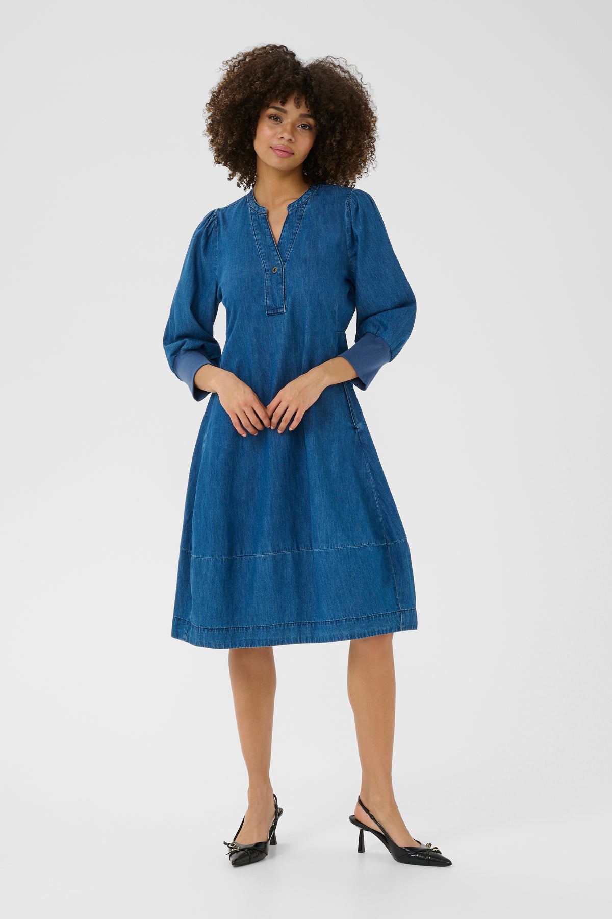 Allura Arpa 3/4 Sleeve Dress Dark Blue Wash Culture
