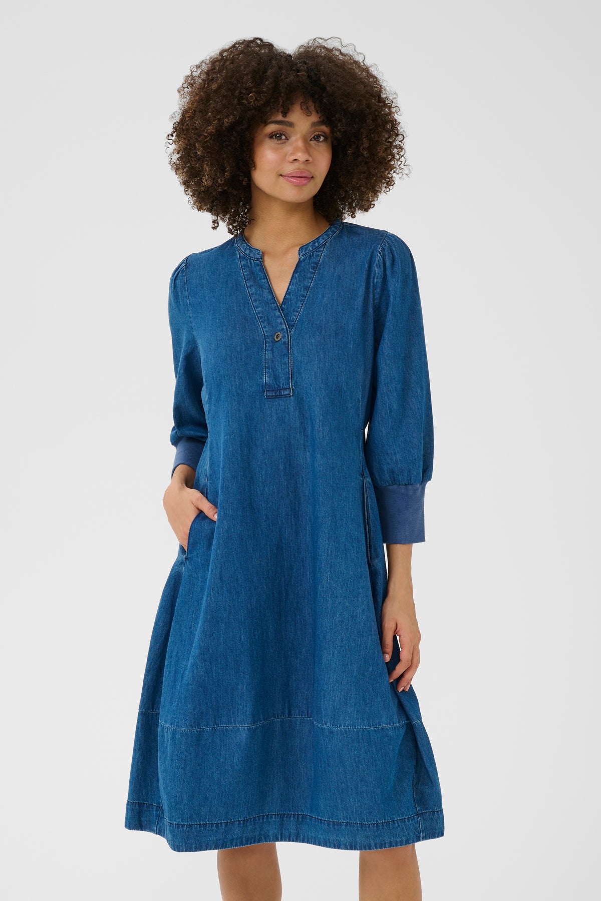 Allura Arpa 3/4 Sleeve Dress Dark Blue Wash Culture