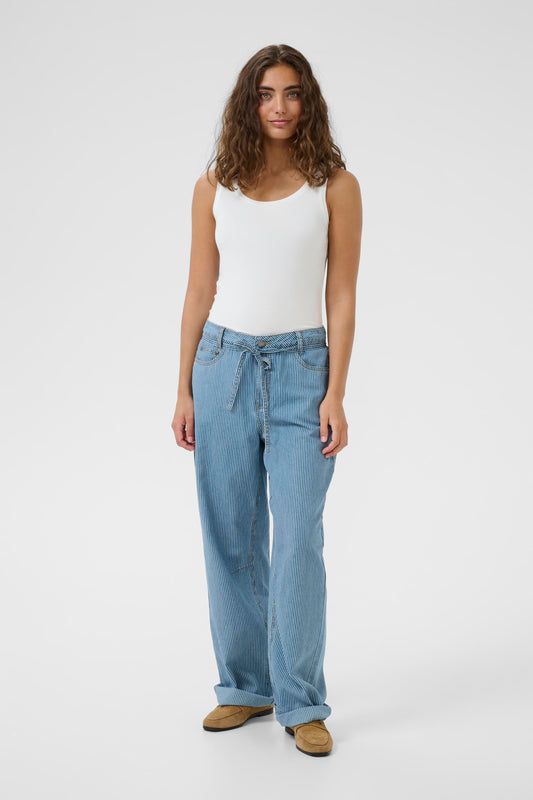 Ayna Barrel Pants Blue/White Stripe Culture