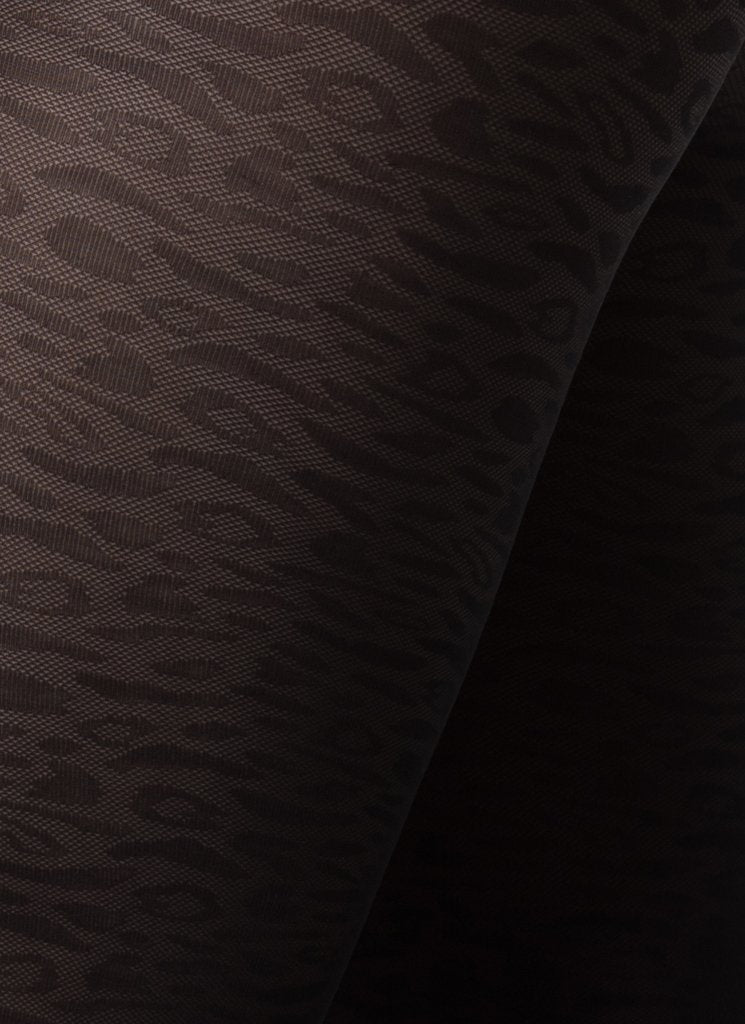 Emma Leopard Black Swedish Stockings