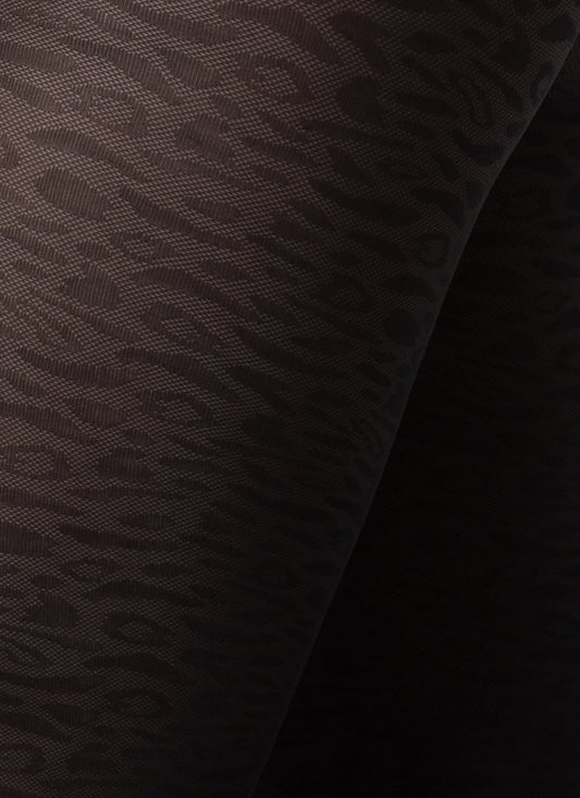 Emma Leopard Black Swedish Stockings