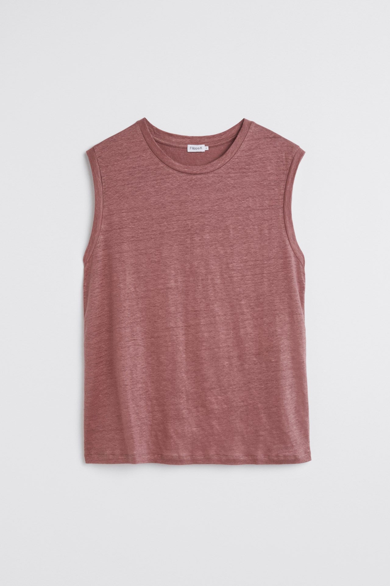Linen Muscle Tank Faded Burgundy Filippa K