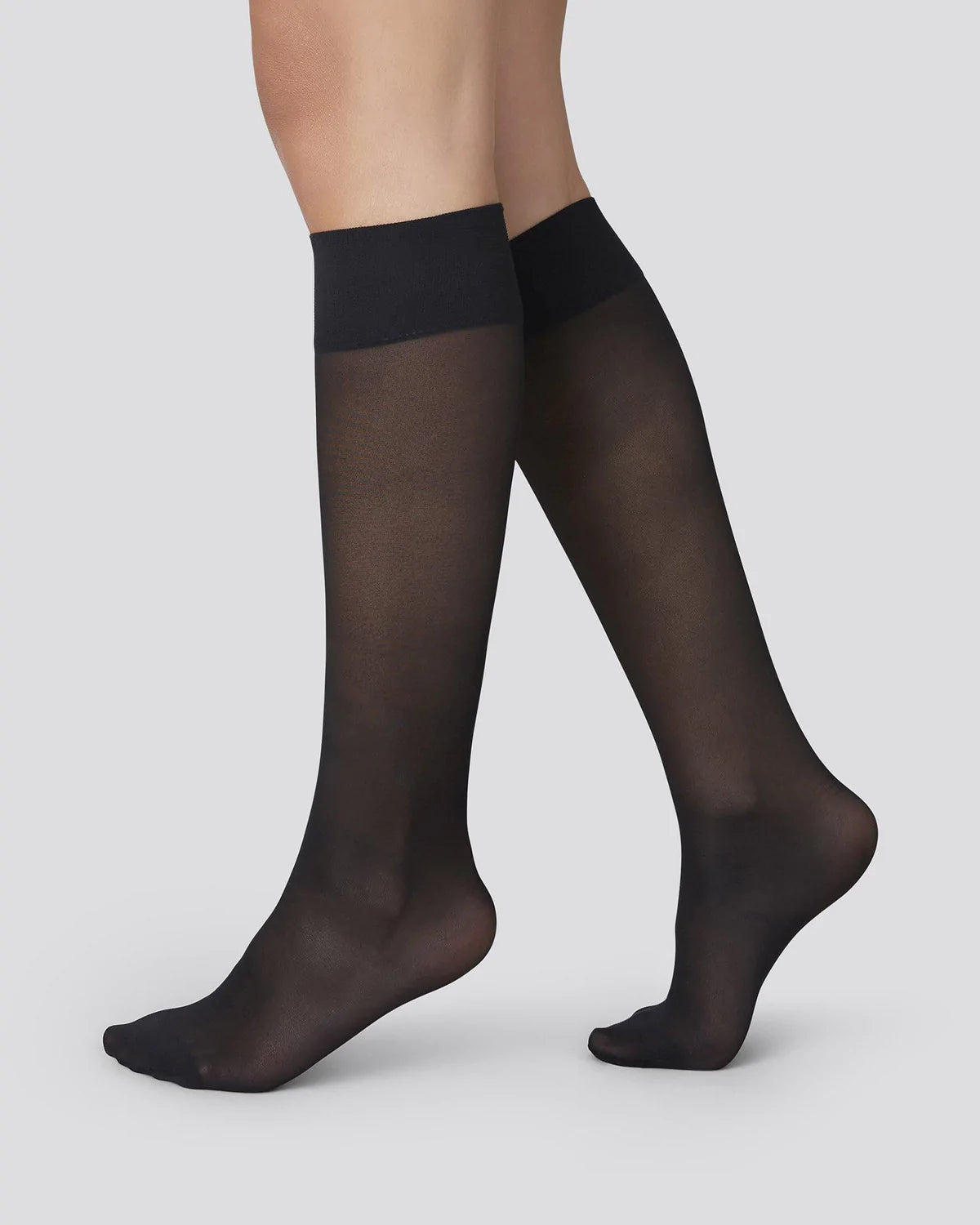 Bea Support Knee Highs Black Swedish Stockings