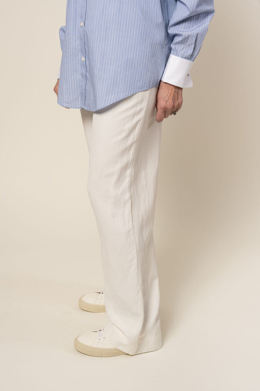 Noma Linen Trousers Off-White Ahlvar Gallery