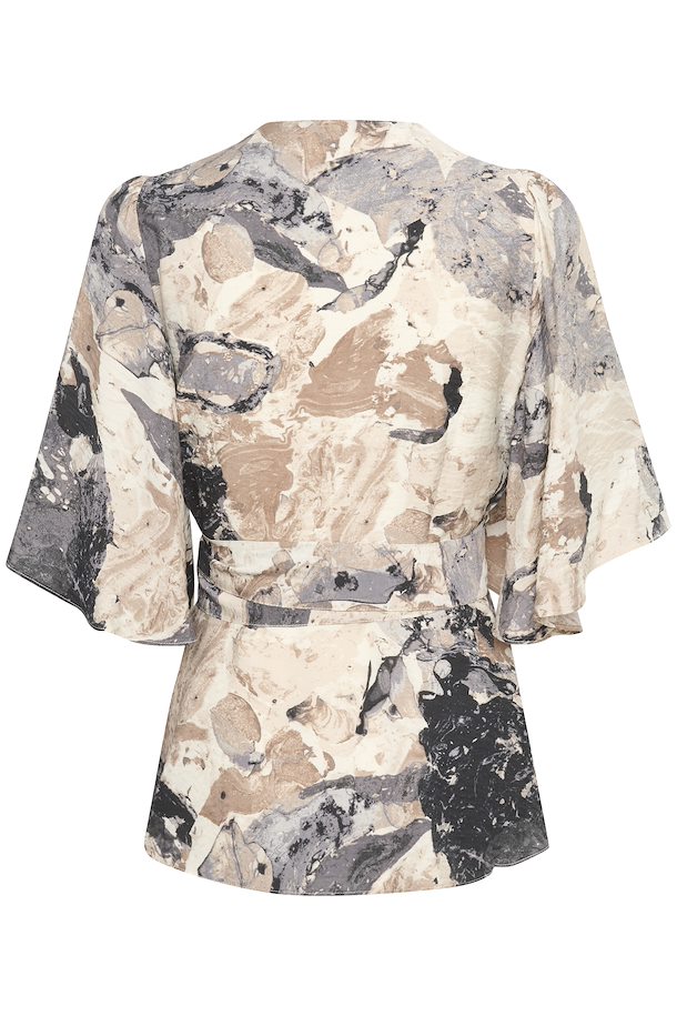 ElitaIW Wrap Top Graffiti Wall Grey InWear