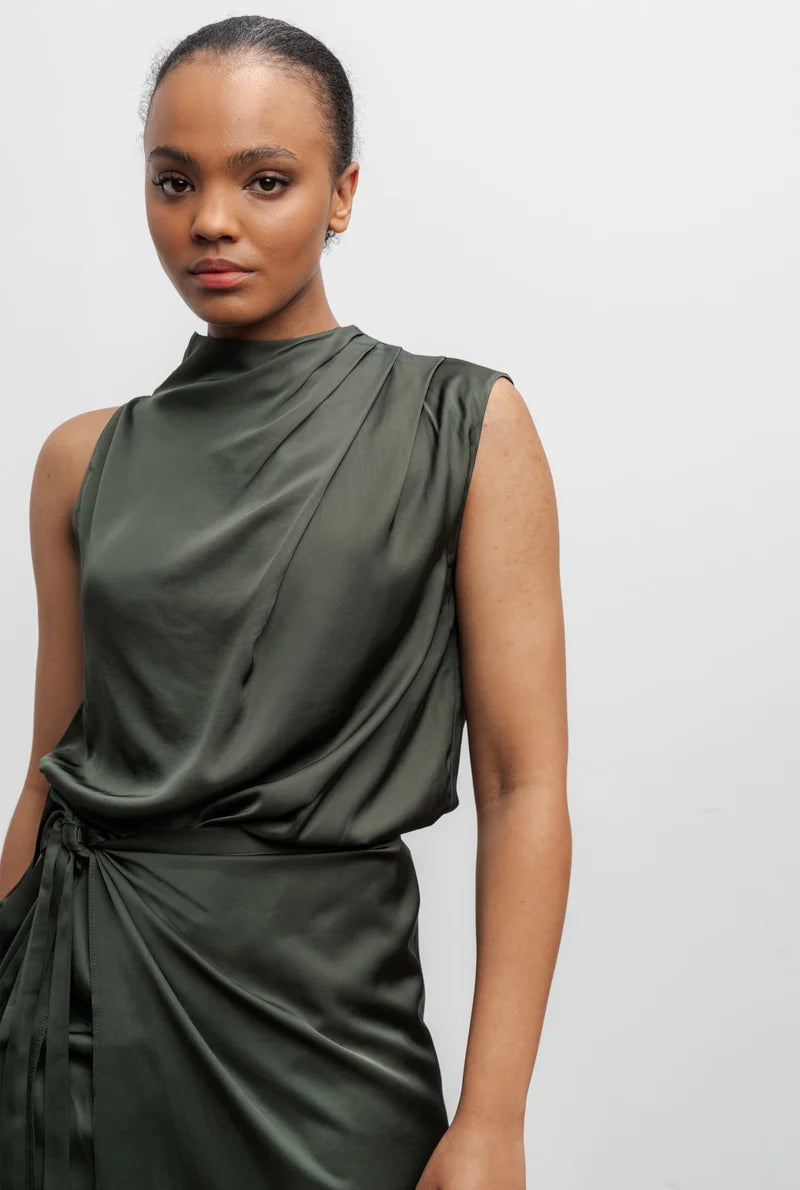 Telly Short Dress Army Green Ahlvar Gallery