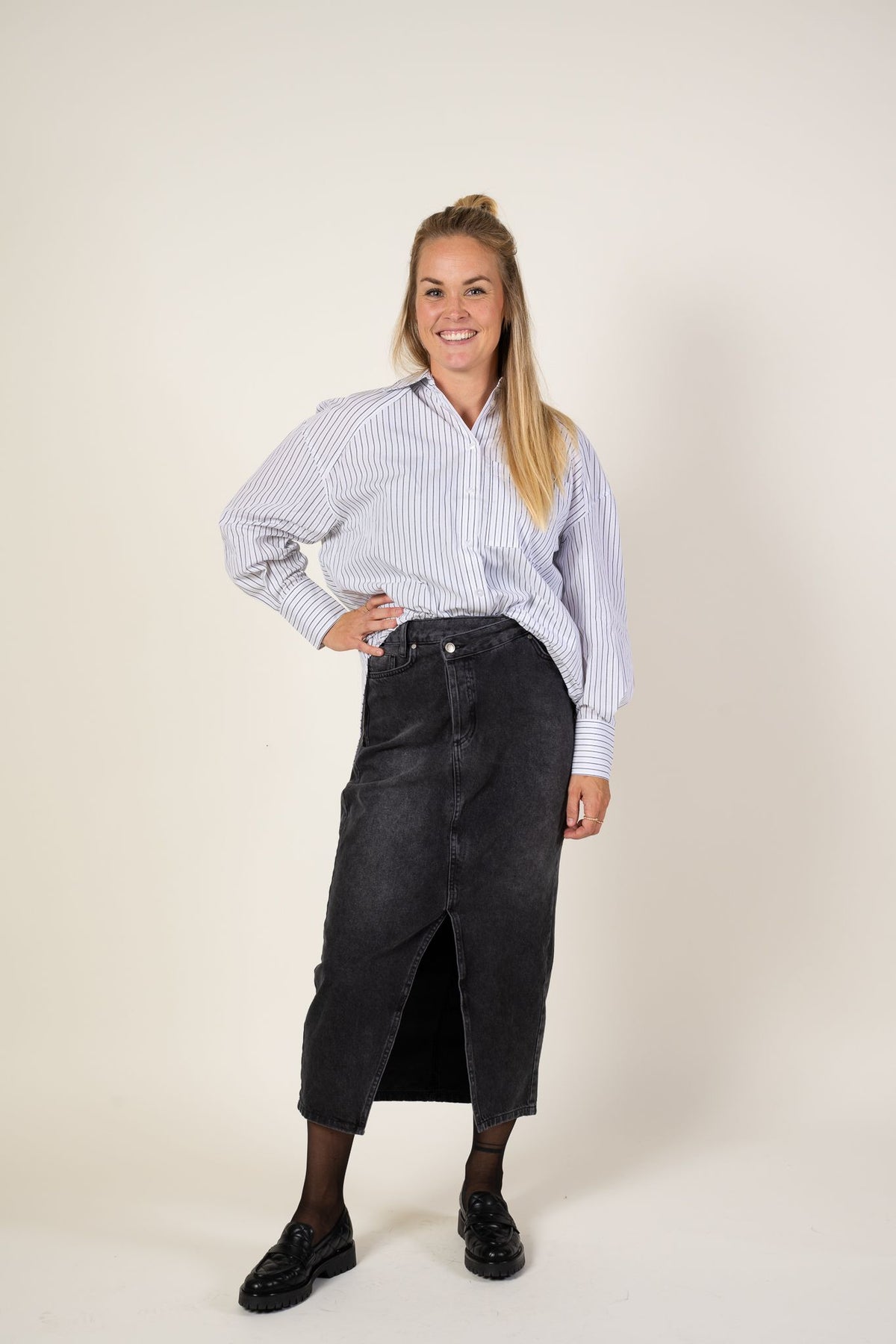 Louis Wrap Skirt Black Wash My Essential Wardrobe