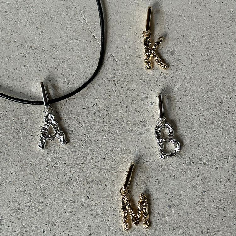 Charm Recycled Pendant Letter Gold Pilgrim