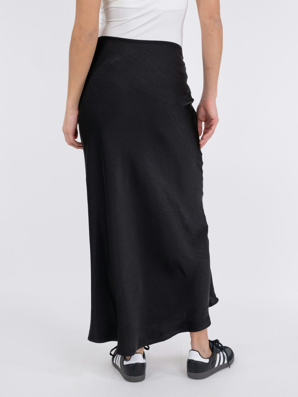 Vicky Heavy Sateen Skirt Black Neo Noir