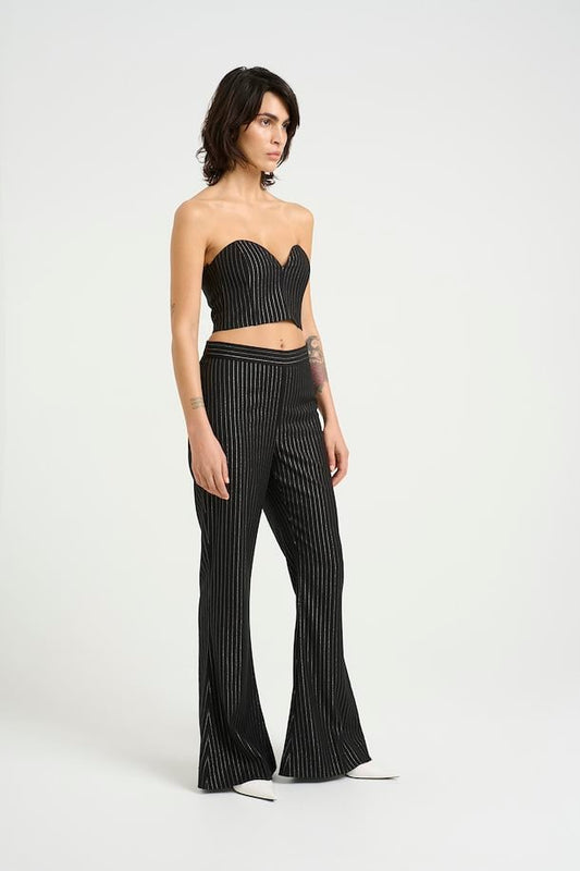 CaylinaGZ HW Pants Black Pinstripe Lurex Gestuz