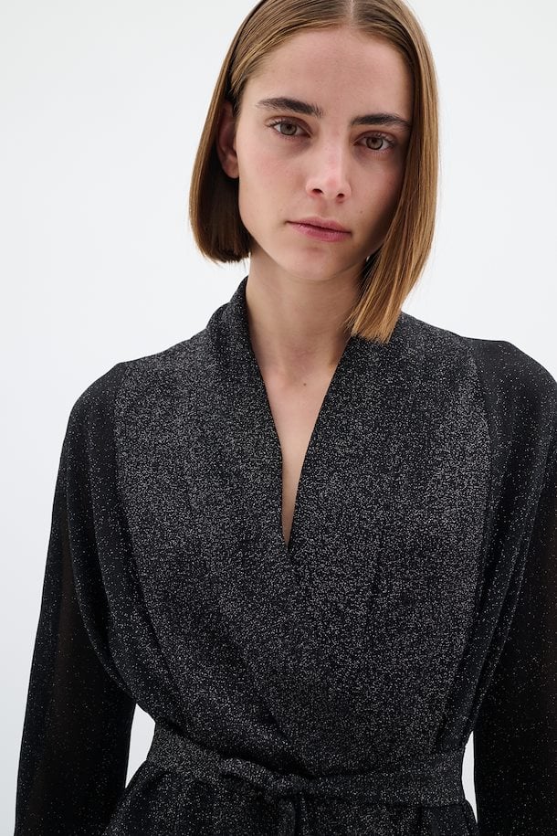 ThaniIW Short Cardigan Glitter Black InWear